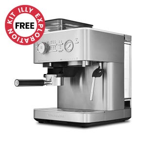 KitchenAid Semi Automatic Espresso Machine with Burr Grinder Stainless Steel With FREE Gift
