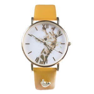 Wrendale Designs 'Flowers' Giraffe Leather Watch